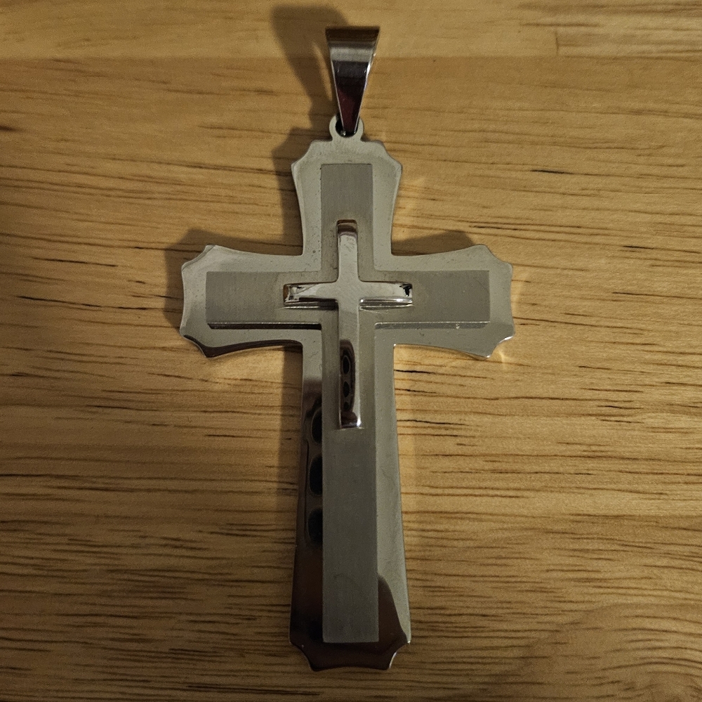 Stainless Steel Silver Cross Pendant